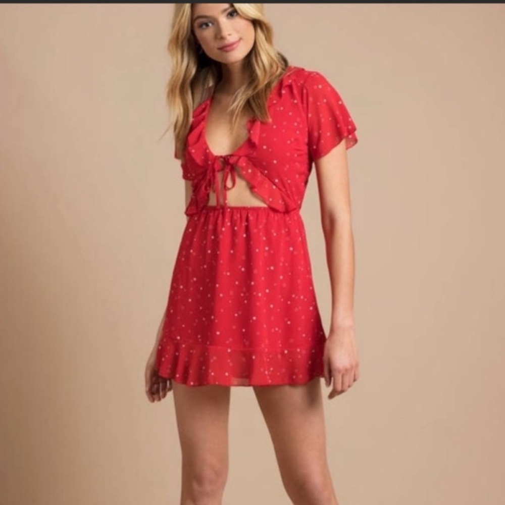 Tobi Red Star Dress Size Small